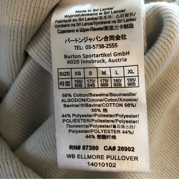 Burton Ellmore Dryride Turtleneck Pullover Cotton Sweatshirt Sweater Medium - Picture 8 of 8